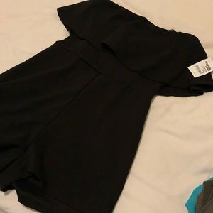 Black strapless romper